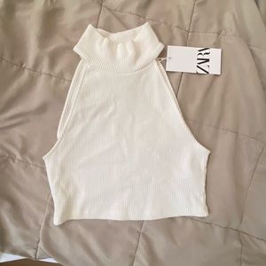 Zara - white crop top - small